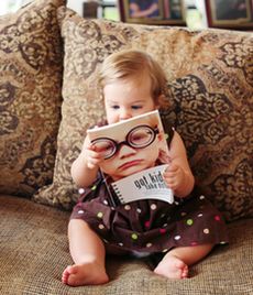 Baby reading a  book
